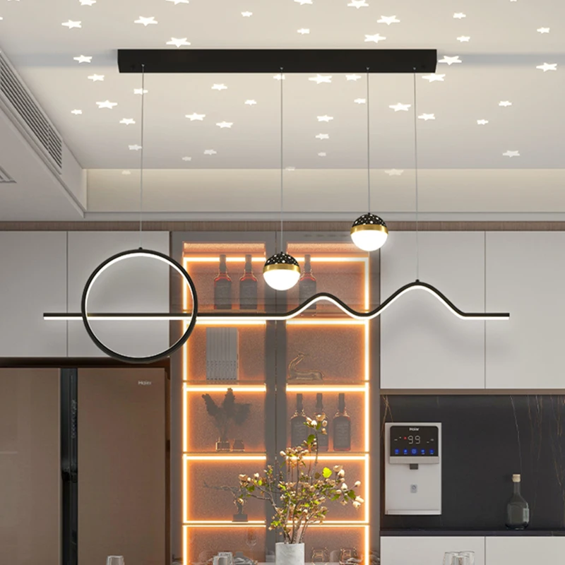 Imagem -02 - Modern Led Pendant Lamps para Sala de Jantar Iluminação Regulável para Cozinha Bar Chandelier Minimalista Home Decor Lusters