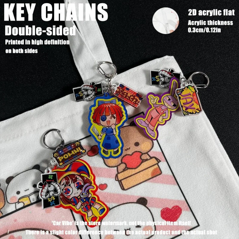 TADC Keychain – Amazing Digital Circus 2D Keyring, Pomni Jax Ragatha Gangle Zooble Pendant for Bag & Keys - view 2