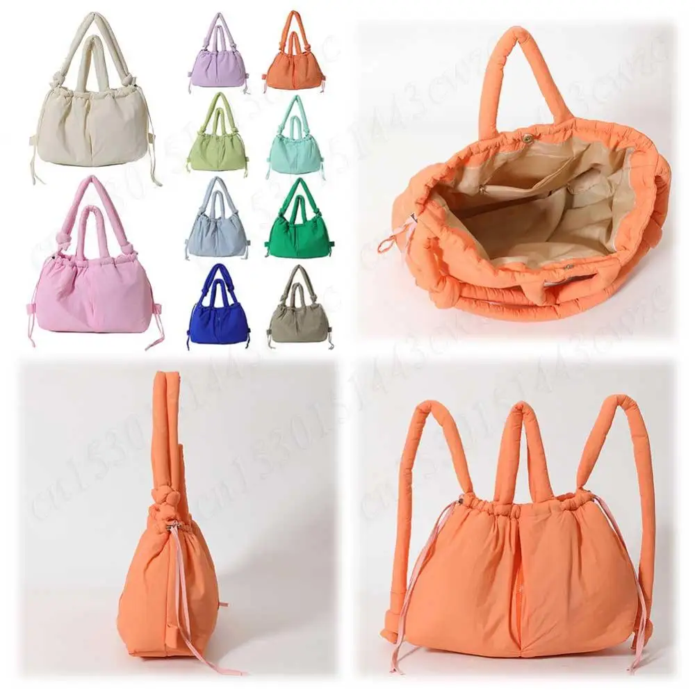 

Puffer Tote Bag for Women Adjustable Strap Crossbody Bag Nylon Solid Hobo Bag Large Capacity Puffy Purse for Shopping Travel