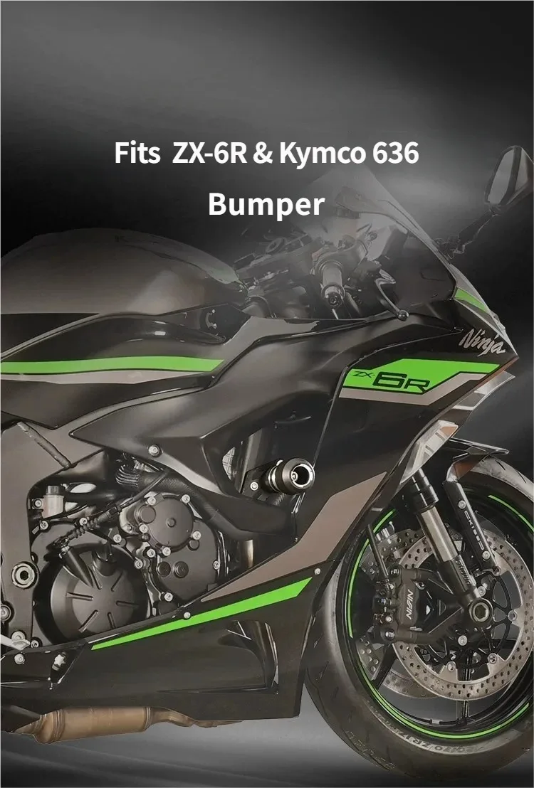 For Ninja ZX-6R All-Round Body Safety Bumper, Reinforced Thick Bracket Anti-Deformation Frame Anti-Collision Crash Protector