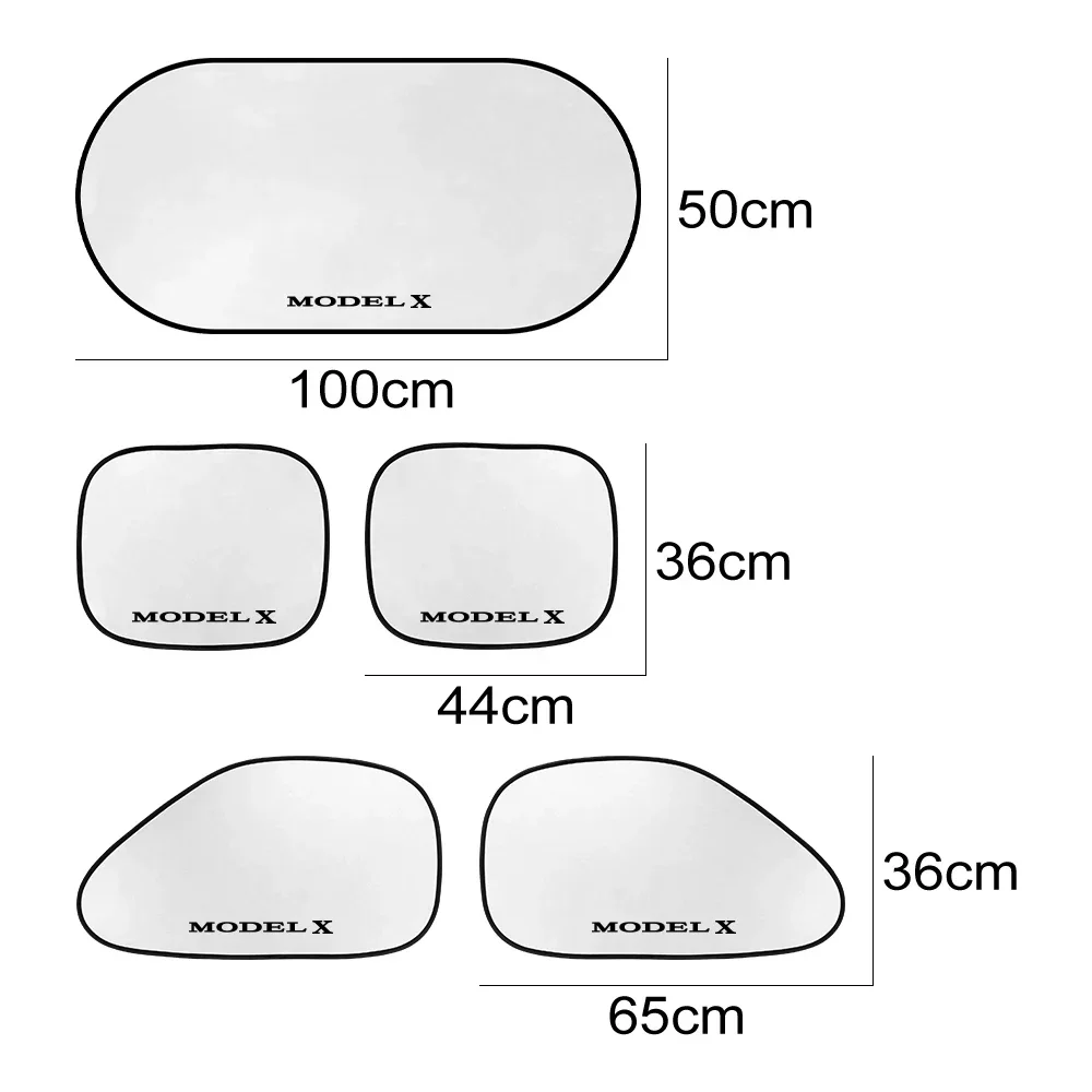 5PCS/Set Separate Type Car Window Sunshade Cover Visor UV Ray Reflector Auto Accessories For Tesla Model 3 X S Y P100D SpaceX