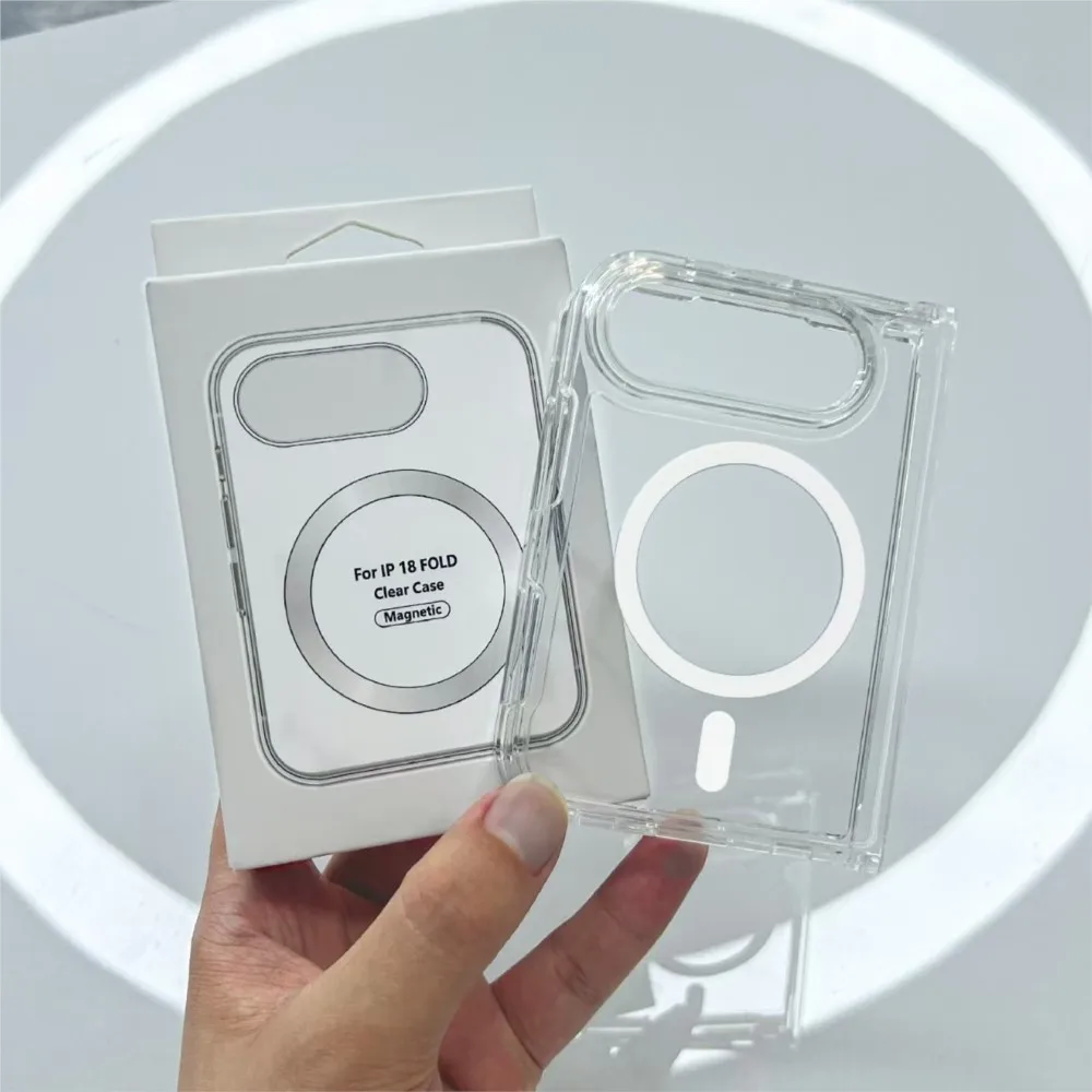 Für iPhone Duo: Robuste Hülle mit starker Magnetkraft, für iPhone Duo Ultra 18, faltbar, kompatibel mit MagSafe, kabelloses Laden, transparente, stoßfeste Schutzhülle.