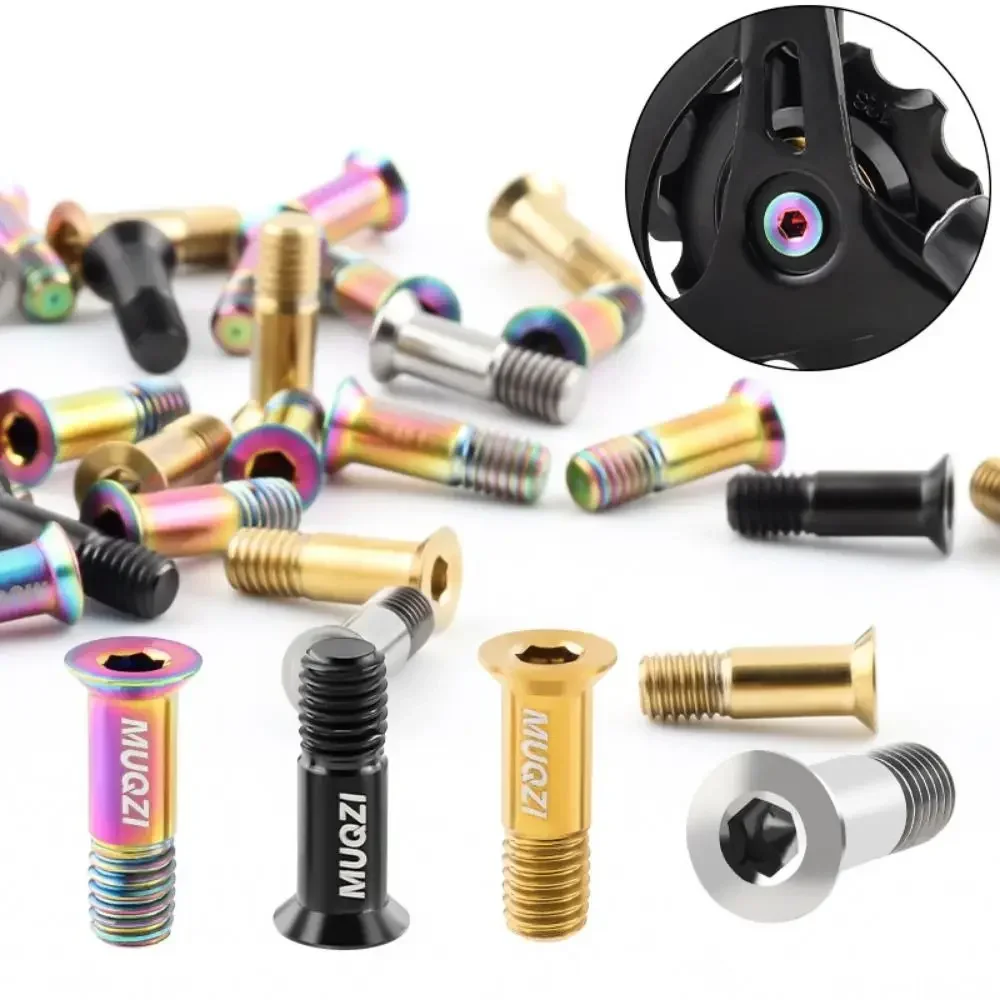2PCS Titanium Alloy Rear Derailleur Jockey Wheel Screws Fixed Bolts Converting Transmission Rear Derailleur Pulley Fixing Bolts