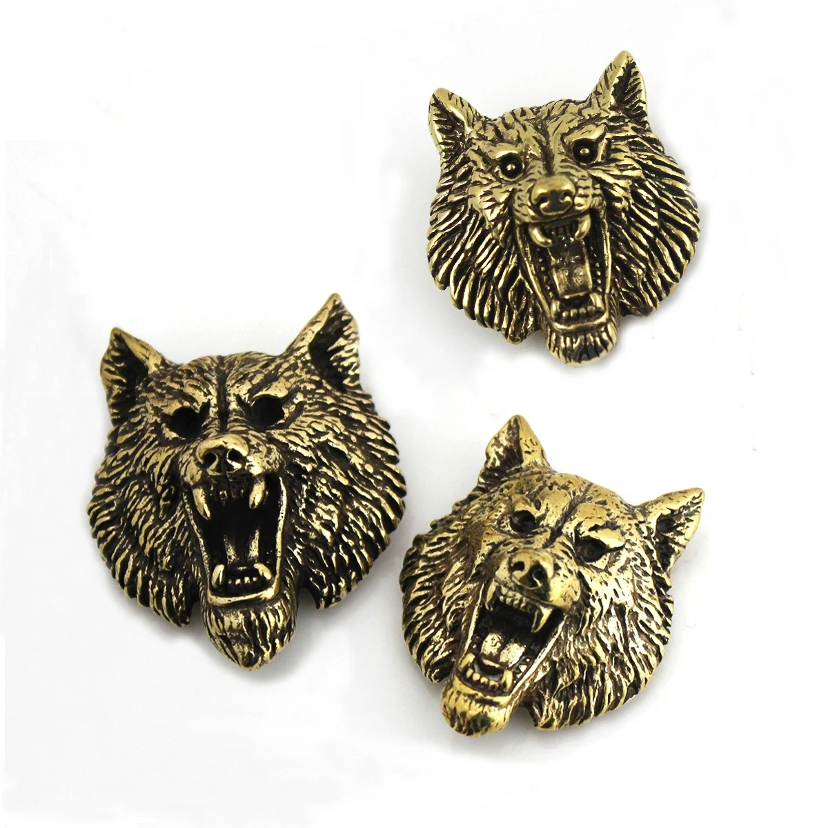 1 X Brass Wolf Demon Devil Conchos Screwback Material Animal Head Design Leather Bag Wallet Chain Button Rivet Connector