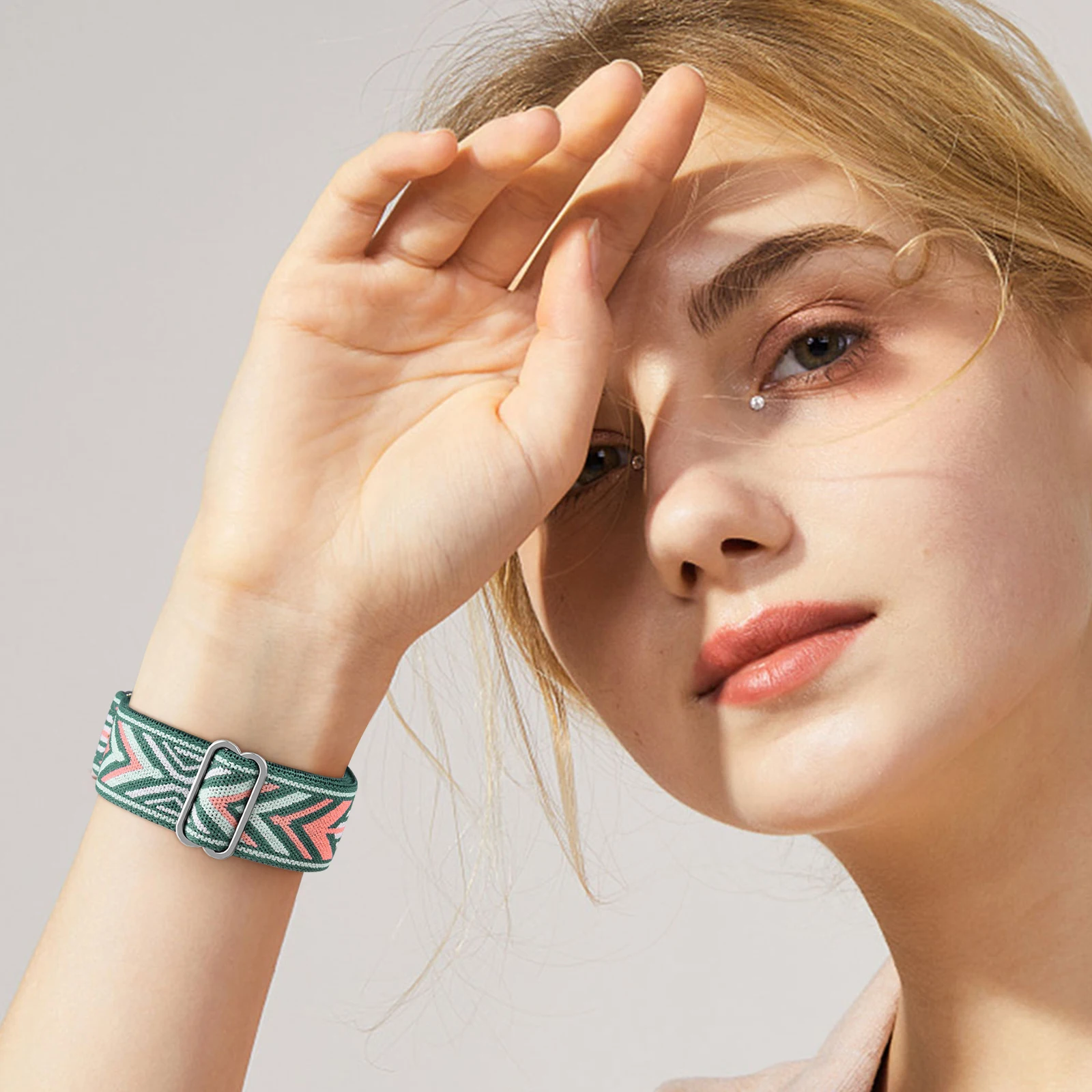 حزام حلقة من النايلون لهاتف Samsung Galaxy Fit 3، سوار ساعة مرن قابل للتعديل لملحقات Samsung Galaxy Fit 3 Band Correa