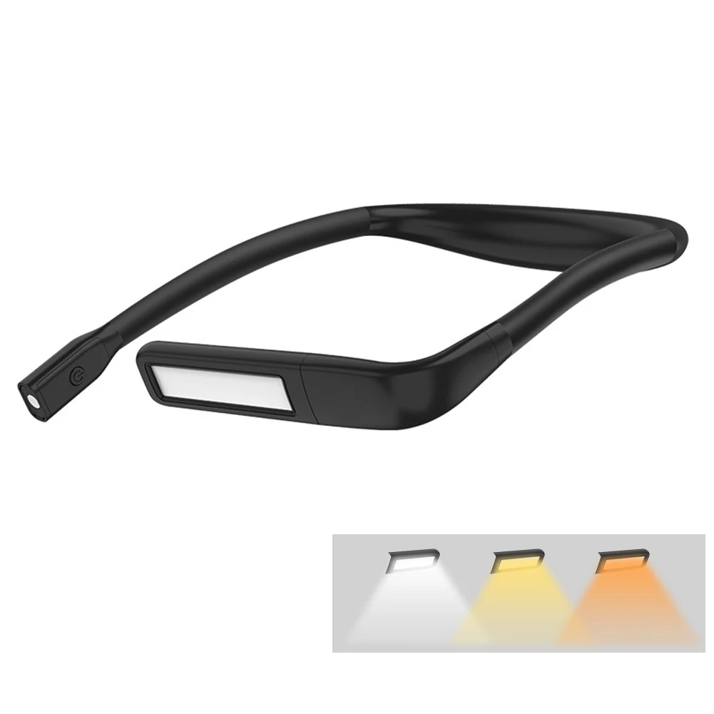 

LED Desktop Reading Light Lightweight Hanging Neck Reading Light 3 Light Colors Versatile for Running Walking Camping Studying