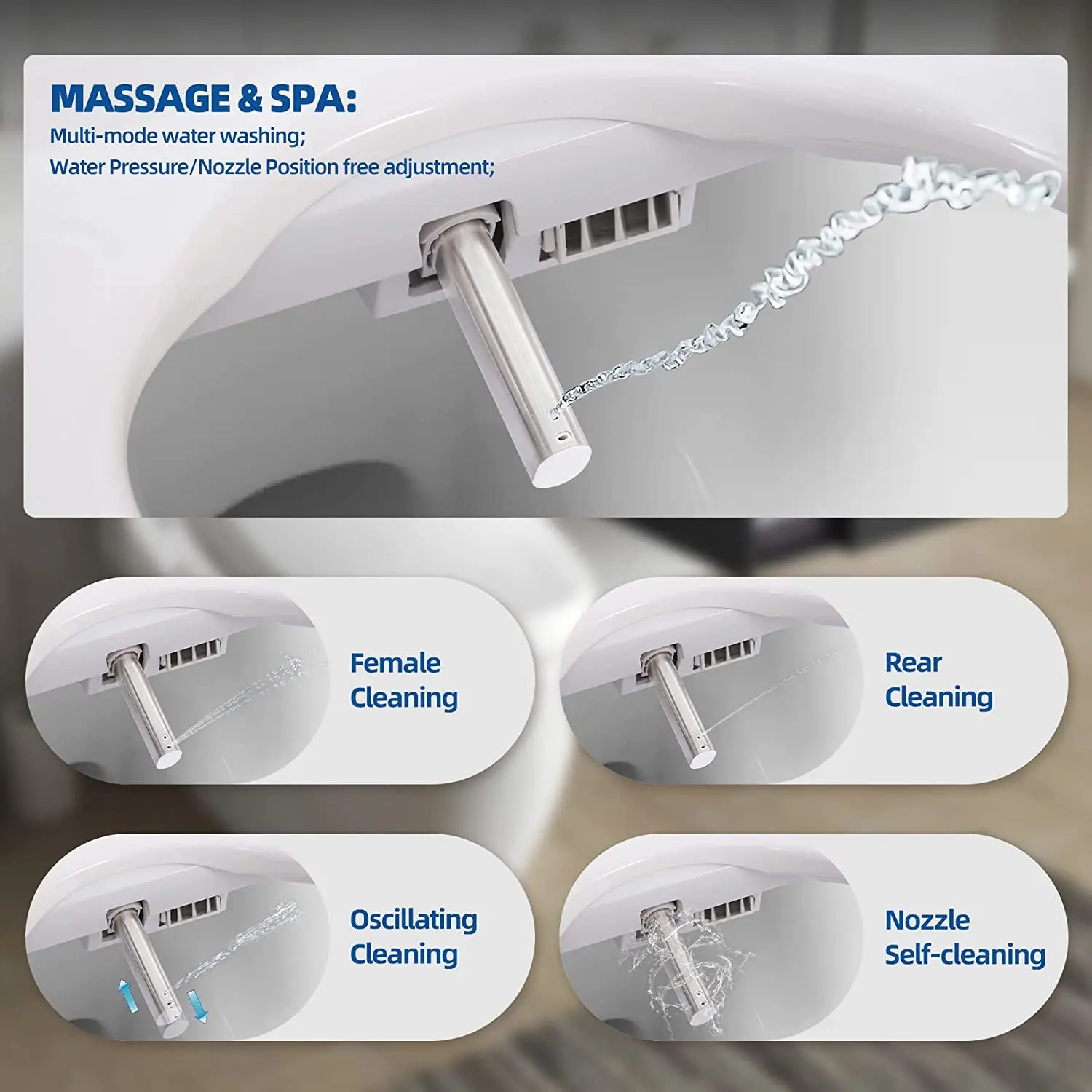 Hot Selling Automatic Open and Close Smart Toilet Seat Self Washing Intelligent Bathroom Sanitary Toilet Seat Cover