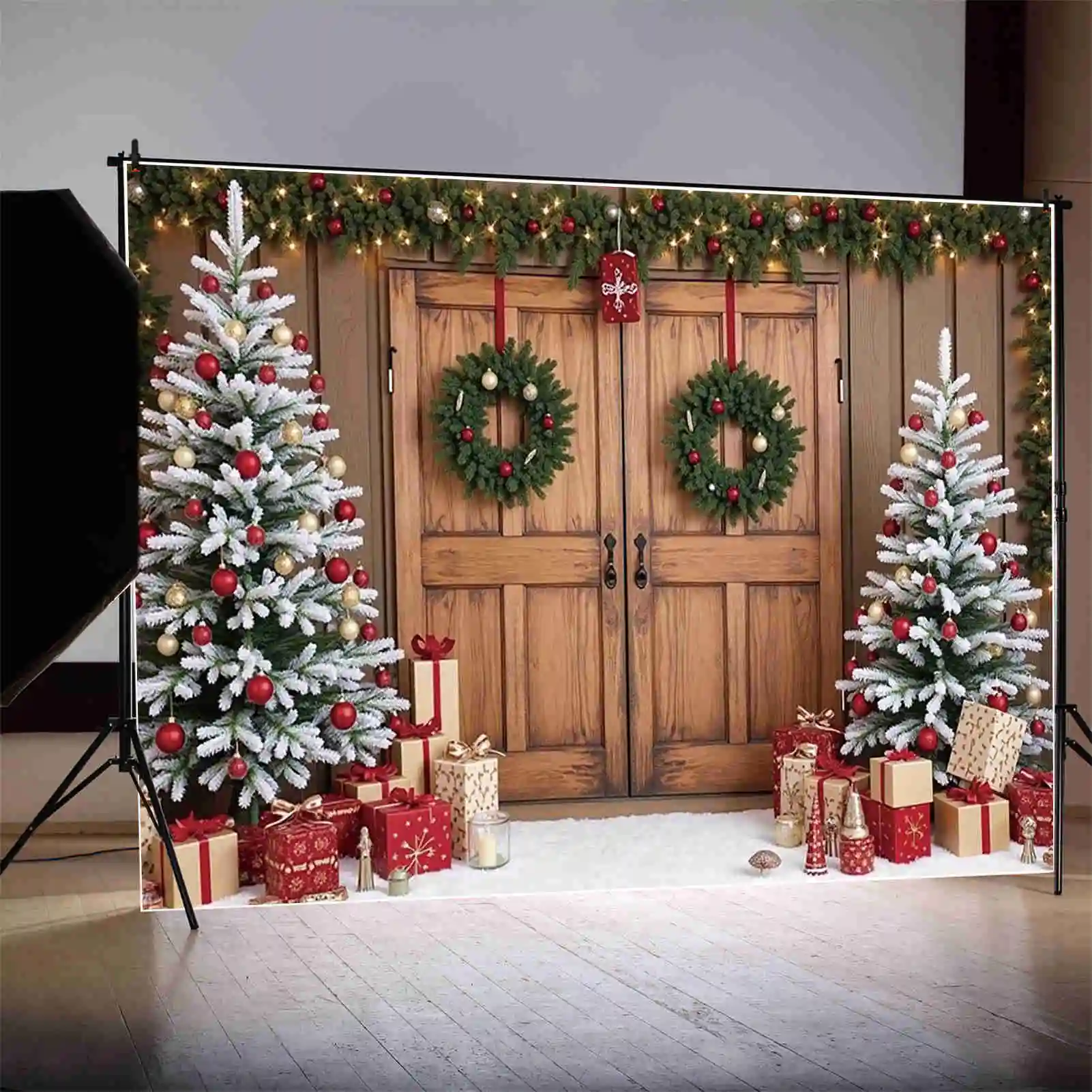 MOON.QG 2024, Рождественский фон, новогодний орнамент, фон для фотосессии, рождественское украшение для дома, окна, двери, реквизит для фотостудии