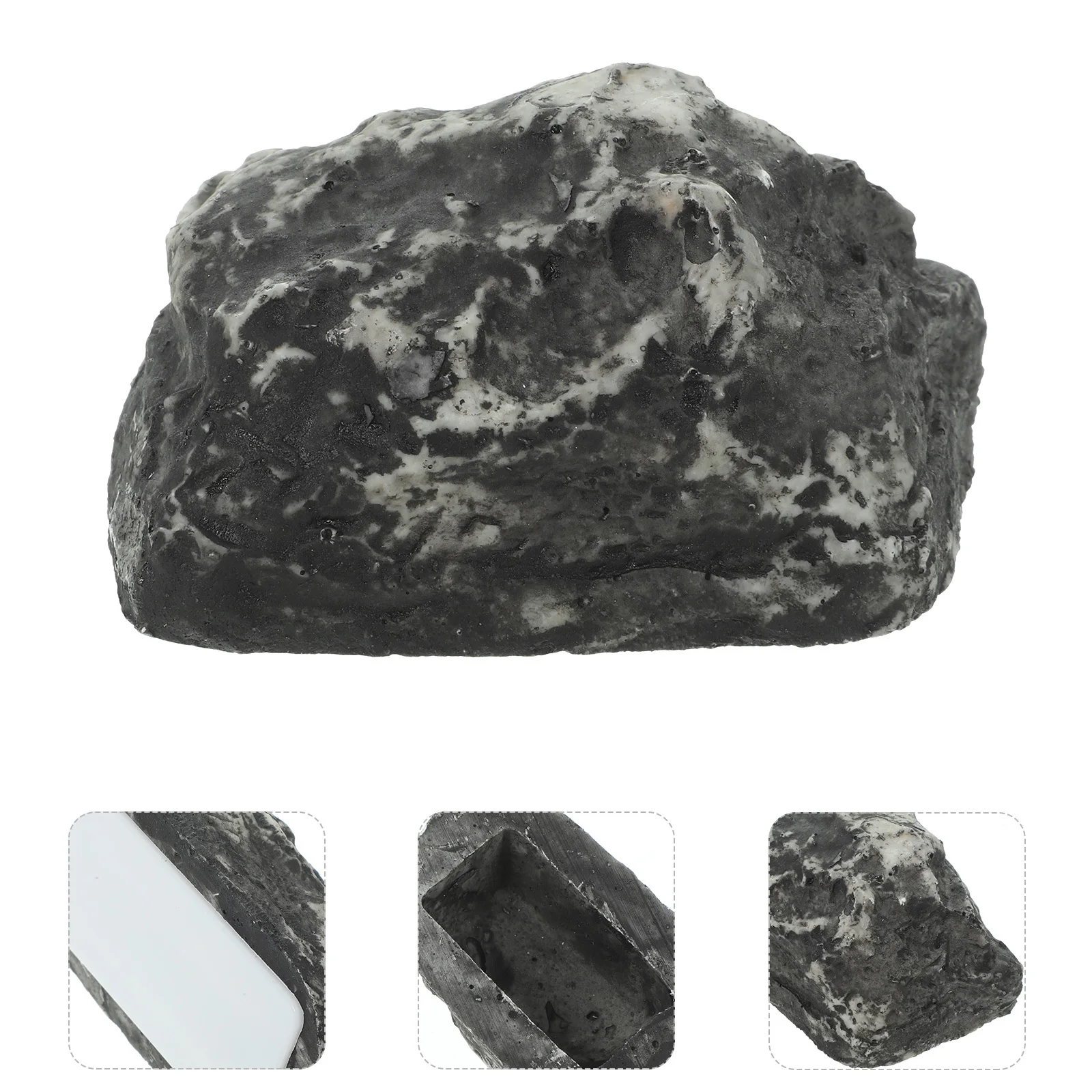 BUTIFULSIC 2pcs Fake Stone Key Holder Outdoor Garden Hider Resin Decor Keychain Spare Storage Box Hidden Security