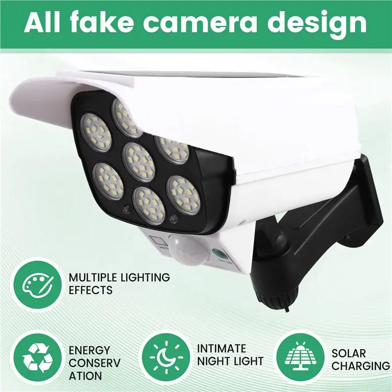 ABMS-2X Solar Simulation Monitoring Light Simulation Security Fake Camera Human Body Sensor Light Home Garden Wall Light