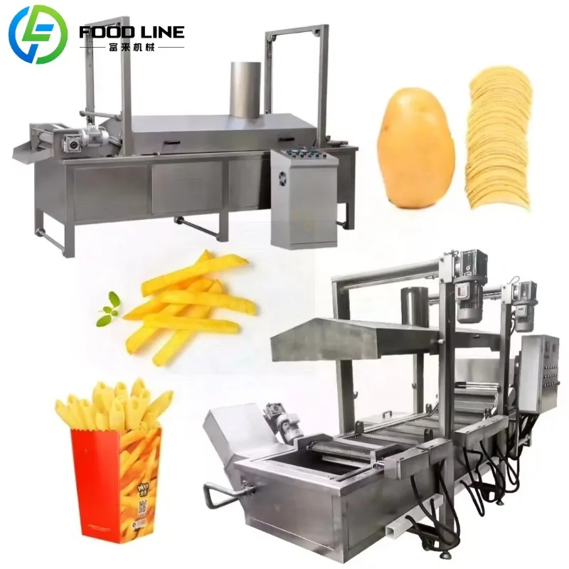 Frozen French Fries Machinery 100kgh Semi Automatic French Fried Production Line Frozen French Fries Production Line