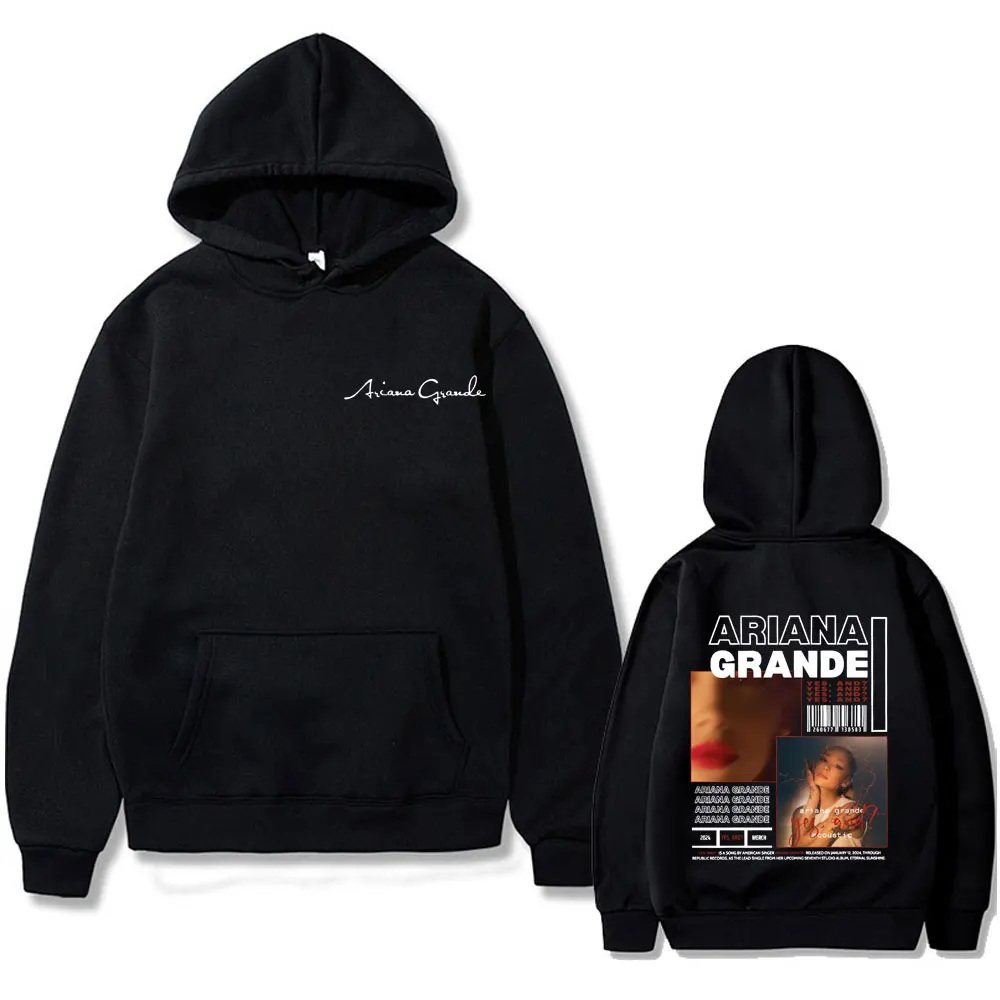 

Singer Ariana Grande Yes and Music Album Graphic Hoodie Men Women's Fashion Oversized Pullover Hoodies Male Vintage Sweatshirt