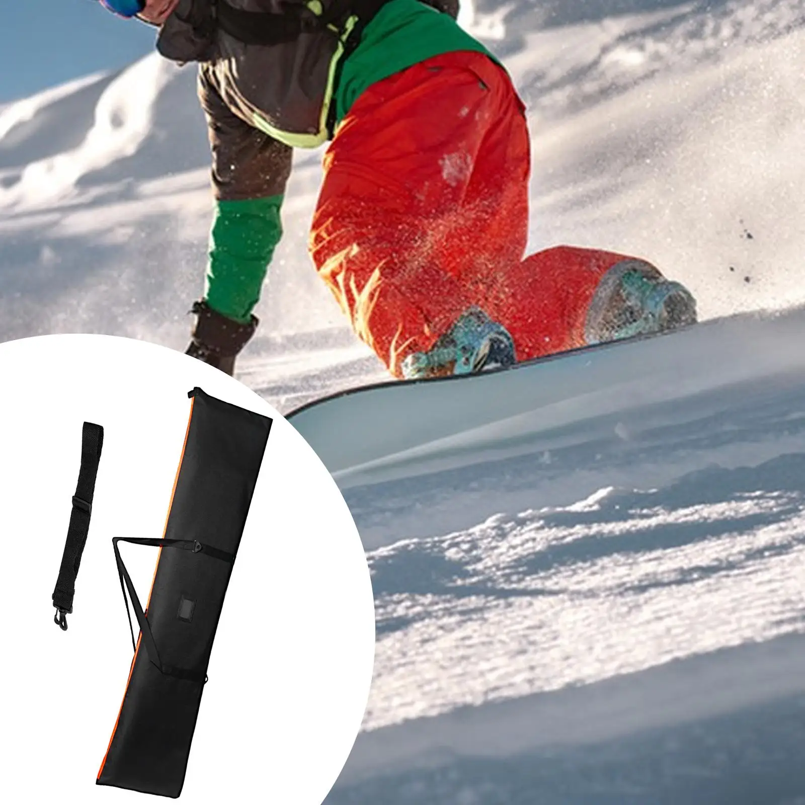 Portable Snowboard Case Ski Bag Black Sturdy Design Backpack Snow Accessory for Winter Sports and Travel