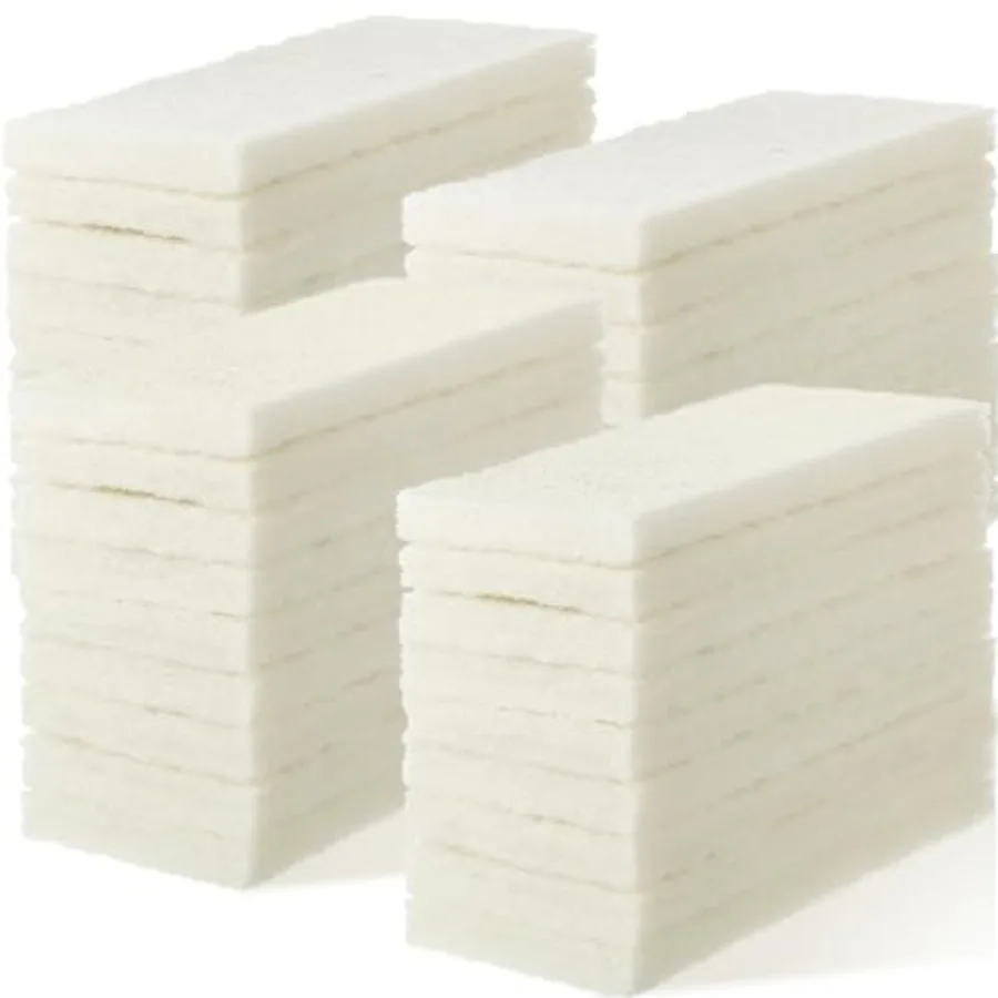 

40 Pieces Non Scratch Scrubbing Pad Reusable Kitchen White Dish Scrubber Scouring Sponge Pads Multi Purpose for Kitchen Househo