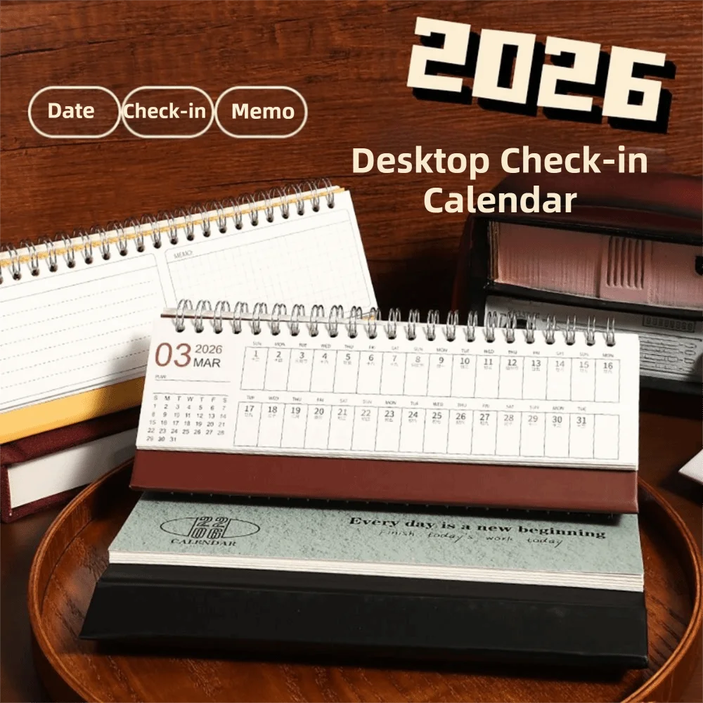

2026 Calendar Desk Calendar Simple Style Desktop Decoration Desktop Display Portable Size Monthly Planner Classroom Use