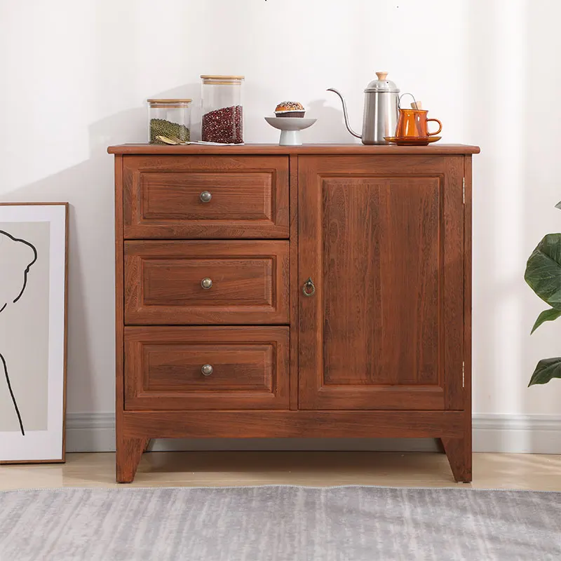 문이 달린 버킷 캐비닛 단단한 나무 미국식 침실 수납 벽에 작은 캐비닛