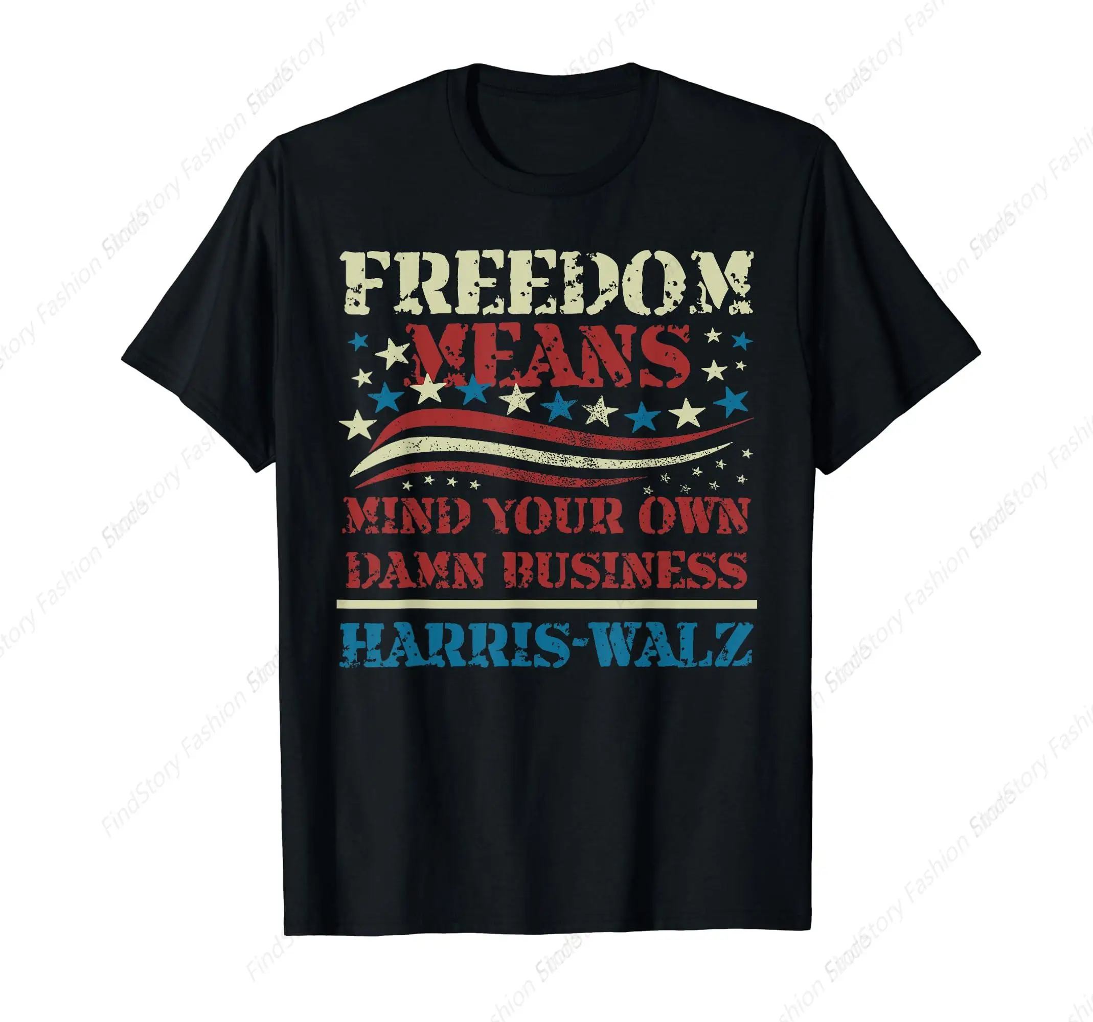 Freedom Means Men T Shirt Summer 100% Cotton Graphic Streetwear Crew Neck Top Tees Male Retro Short Sleeve New T-Shirt