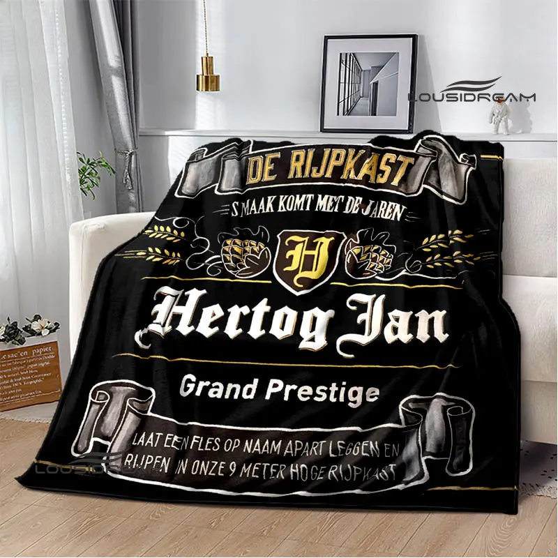 hertog jan LOGO printing blanket Warm Blanket Flannel Soft Comfortable Blanket Home Travel Blanket bed linings Birthday Gift