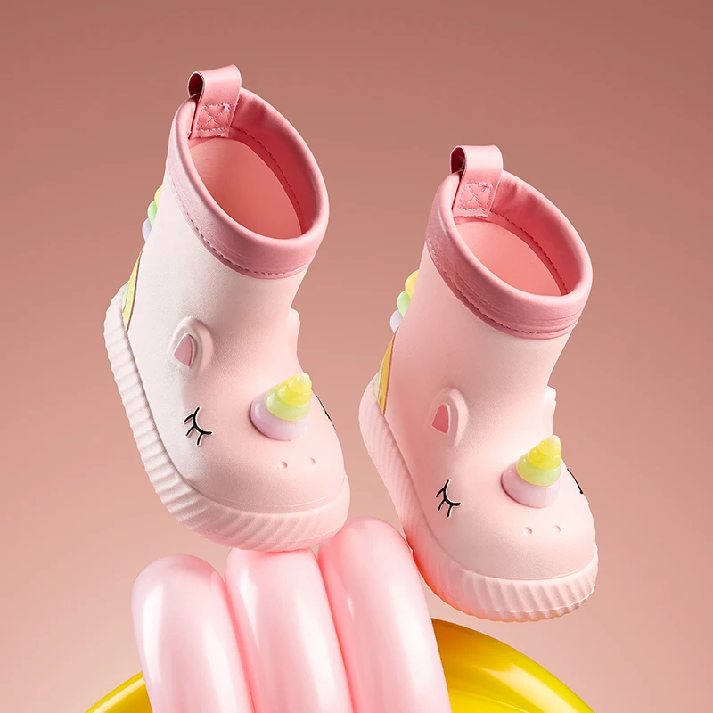 Cheerful Mario Children's rain shoes Cartoon animal Girl rain boots Student water shoes