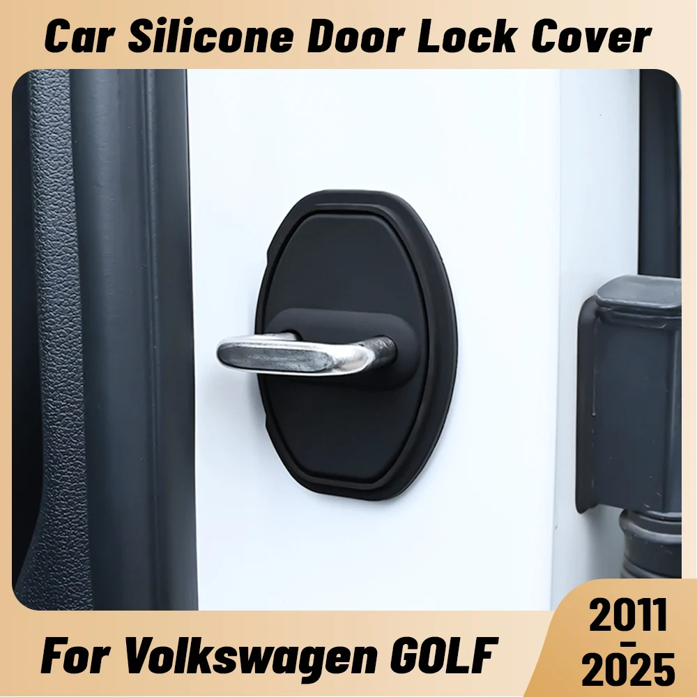 

For Volkswagen GOLF 2011-2025 Car Door Shock Absorber Door Lock Protector Silicone Auto Door Lock Latches Cover Accessories