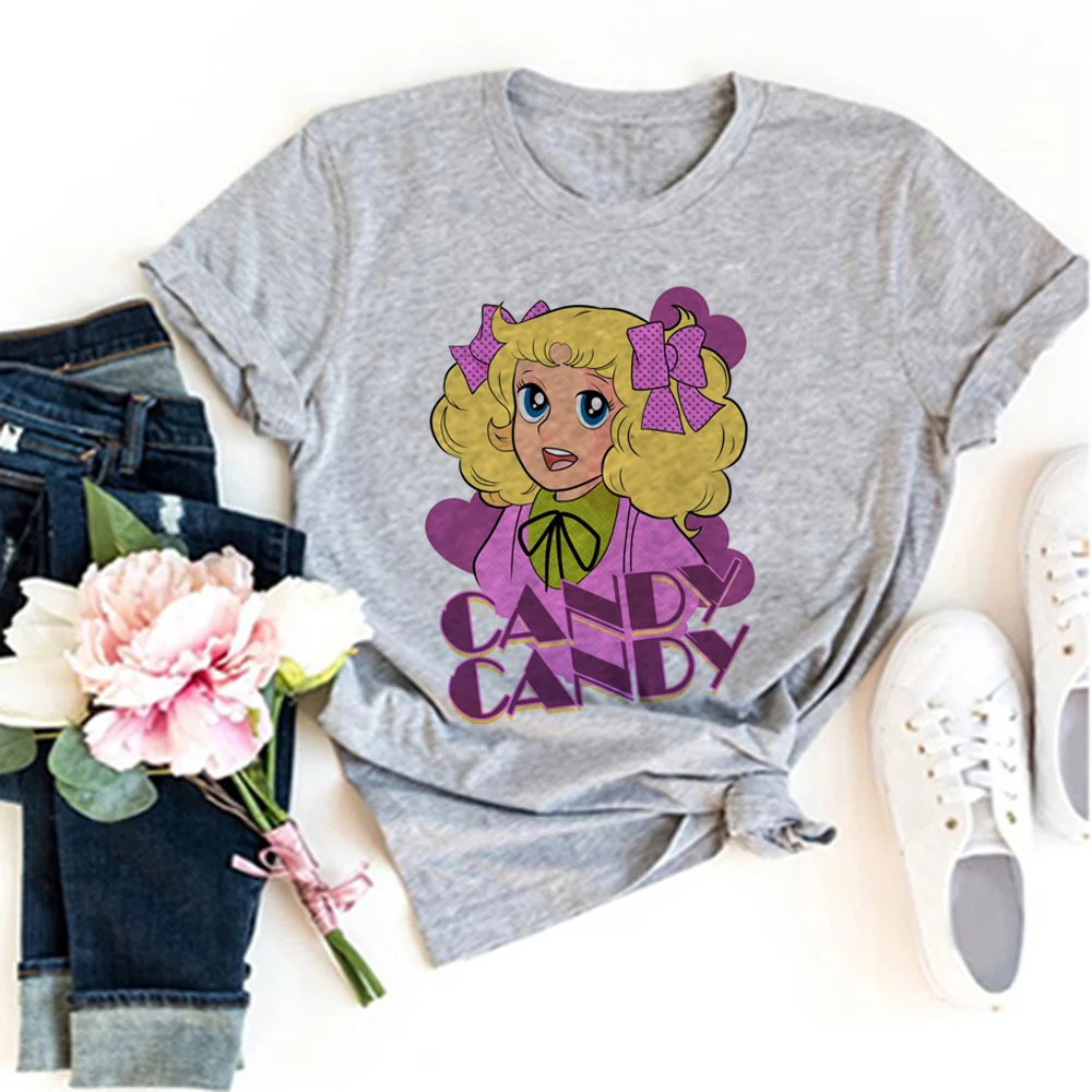 

candy candy Tee women streetwear comic harajuku Tee female designer 2000s graphic clothing