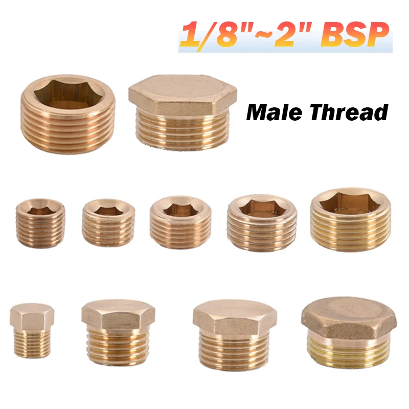 

1/8 дюйма 1/4 дюйма 3/8 дюйма 1/2 дюйма 3/4 дюйма 1–2 дюйма Bsp Латунная наружная резьба Заглушка Торцевая заглушка Стопорные заглушки Концевой винт на фитингу Переходник для соединителя