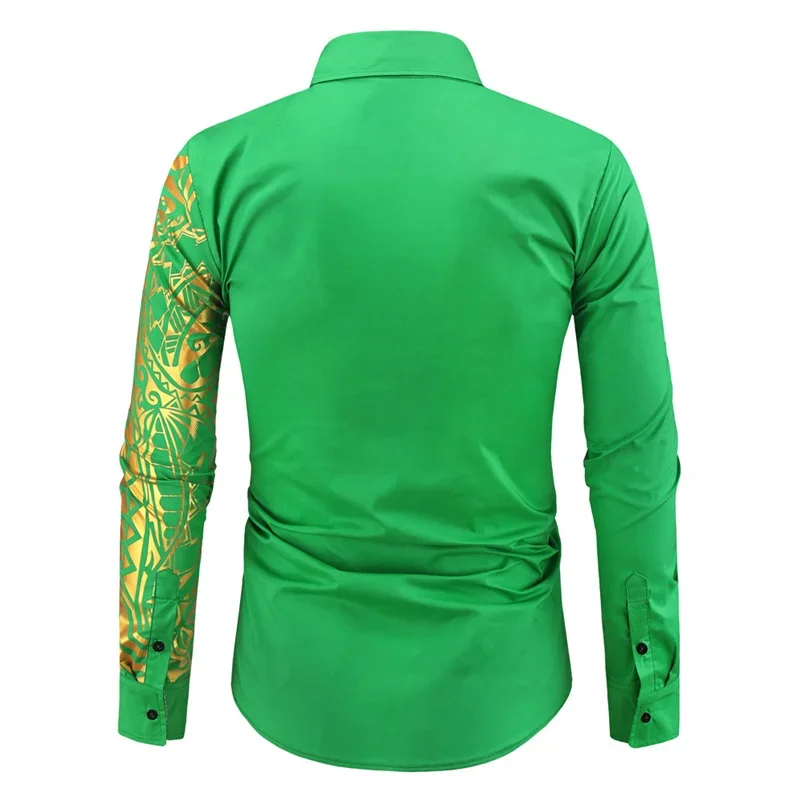 Pop Luxury Royal Shirt Men Casual Slim Fit Long Sleeve Man Paisley Print Shirt Camisa Social Masculina Manga Longa Prom Party Sh