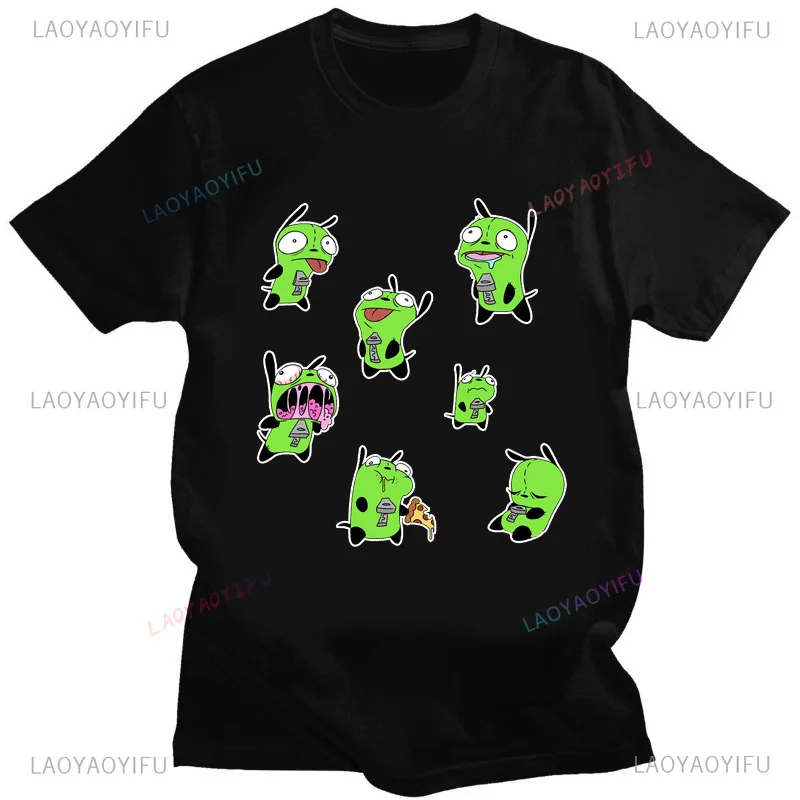 Funny Invader Zim Invader Gir Graphic Tshirt  Zim Image Men Women T Shirt Cartoon Retro Cotton T Shirt Funny Streetwear Tops