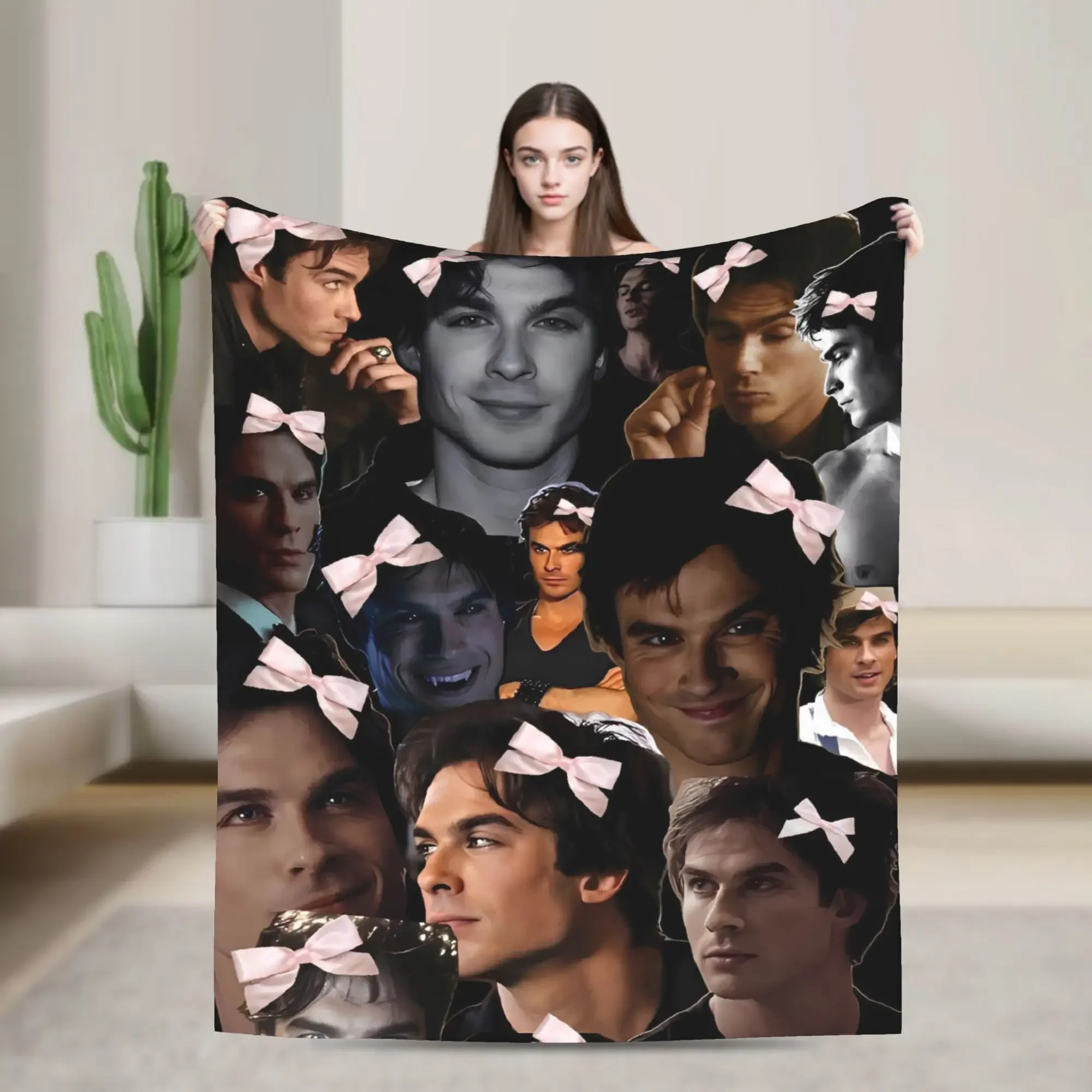 

The Vampire Diaries Horror Character Super Soft Plush Throw Blankets Flannel Bedspread Bed Cover For Bedroom Home Textiles