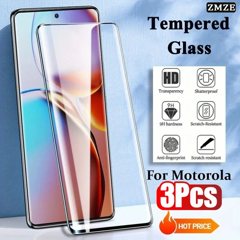 3Pas 9d High Definition Tempered Glass for Motorola Moto Edge 70 60 50 40 30 20 Fusion Pro Neo 20 Lite Anti-Scratch HD Films