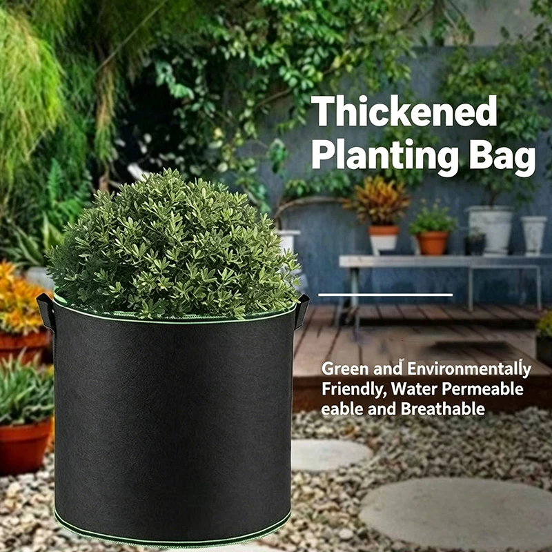 Multifunctional 3/5/7/10 Gallon Nonwoven Grow Bag Portable Handled Planter For Yard Balcony Greenhouse & Farm Planting