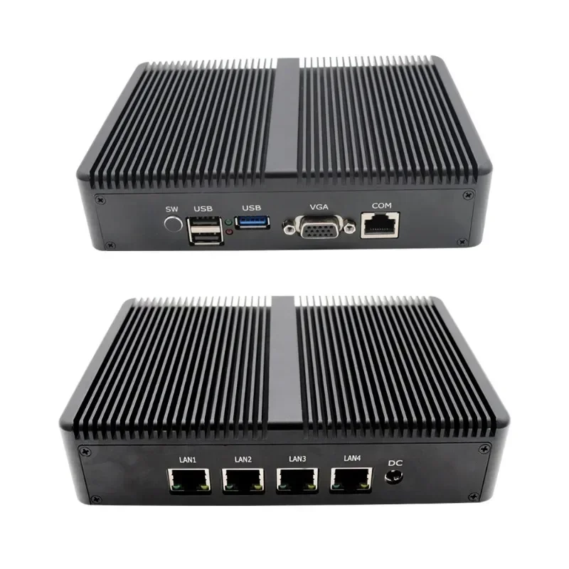 4Gigabit network port soft routing, mini host J1900 fanless embedded, industrial control small host