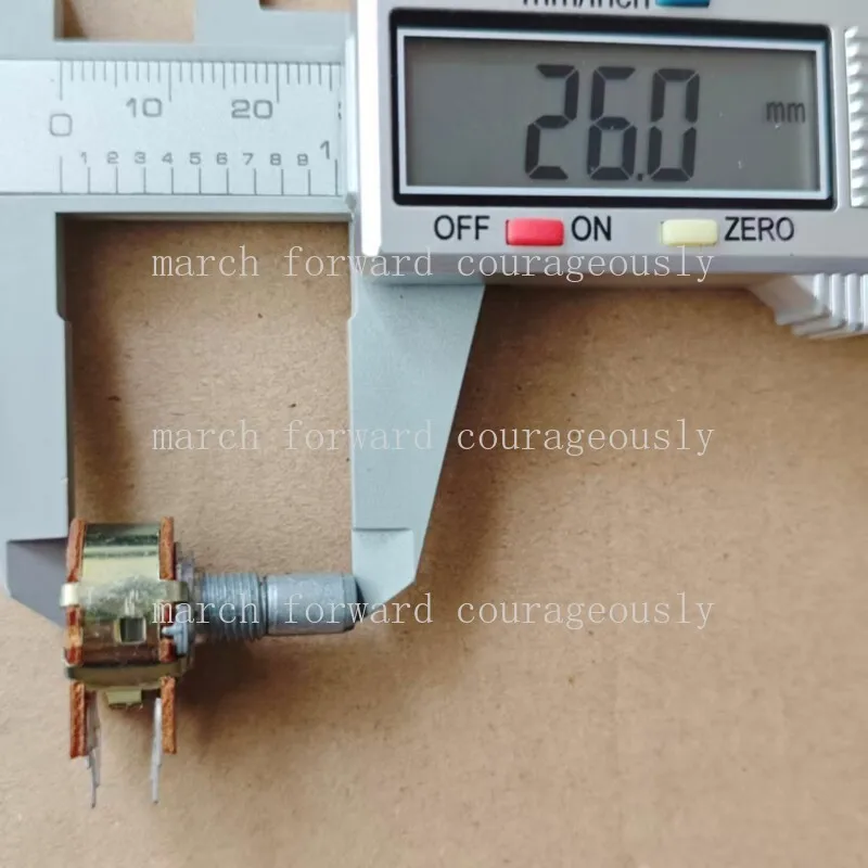 10pcs 148-type dual 6-pin potentiometer A50K A503 rotary adjustable potentiometer round shaft handle length 15mm