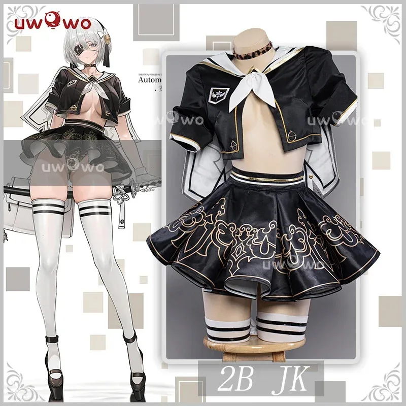 

In Stock UWOWO Nier: Automata Cosplay 2B JK Fanart School Uniform UWOWOxDISHWASHER1910 Cosplay Halloween Costume Outfit