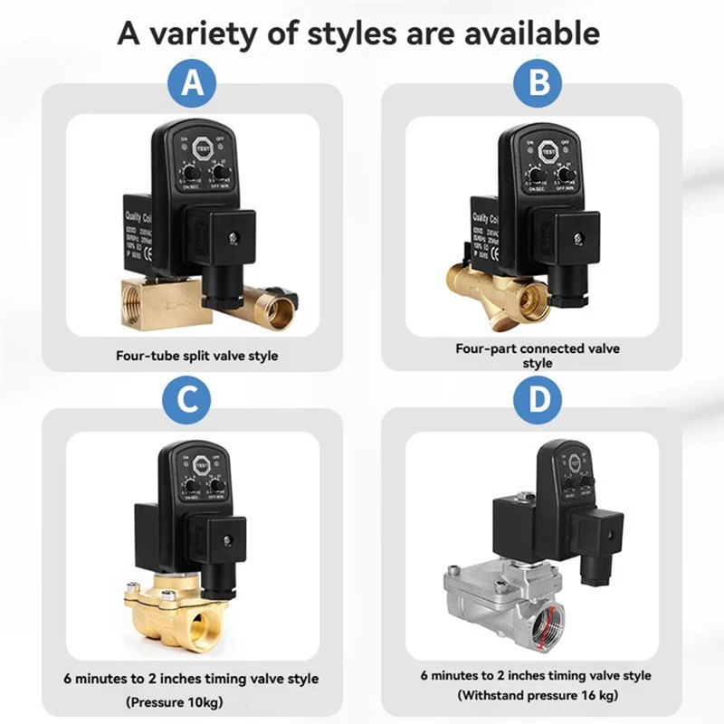 A01V-خزان الهواء استنزاف تبريد ضاغط الهواء مجففات مرشح التأمين المزدوج OPT-B-AC220V (قطعة واحدة)