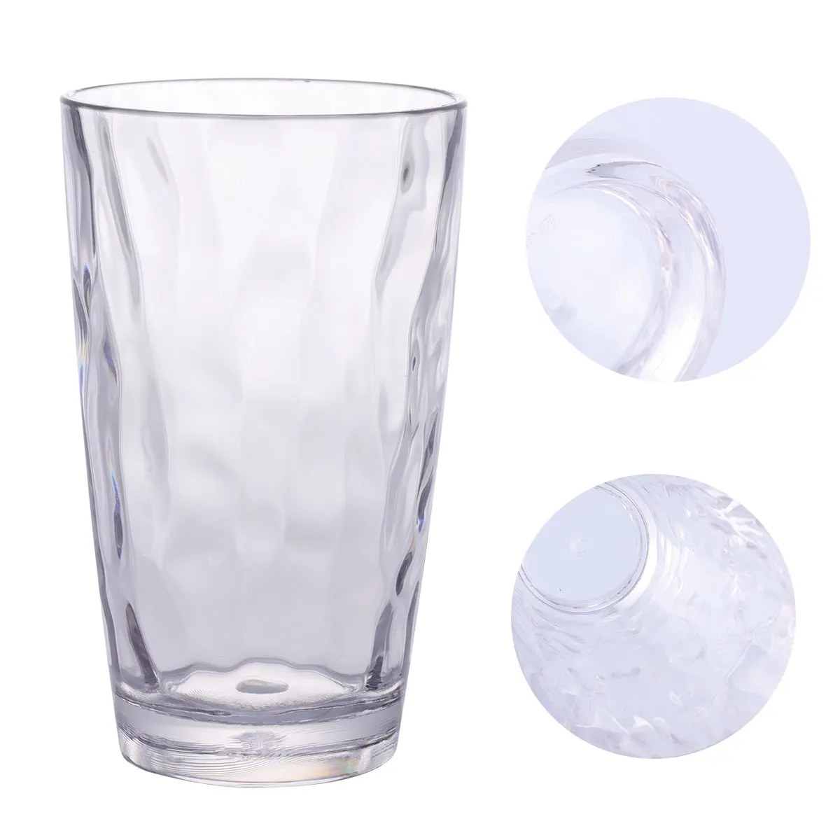 

Sturdy Acrylic Water Cup with Large Capacity Transparent Design for Beer Juice Soda Water Grain Texture Grip Enhanced
