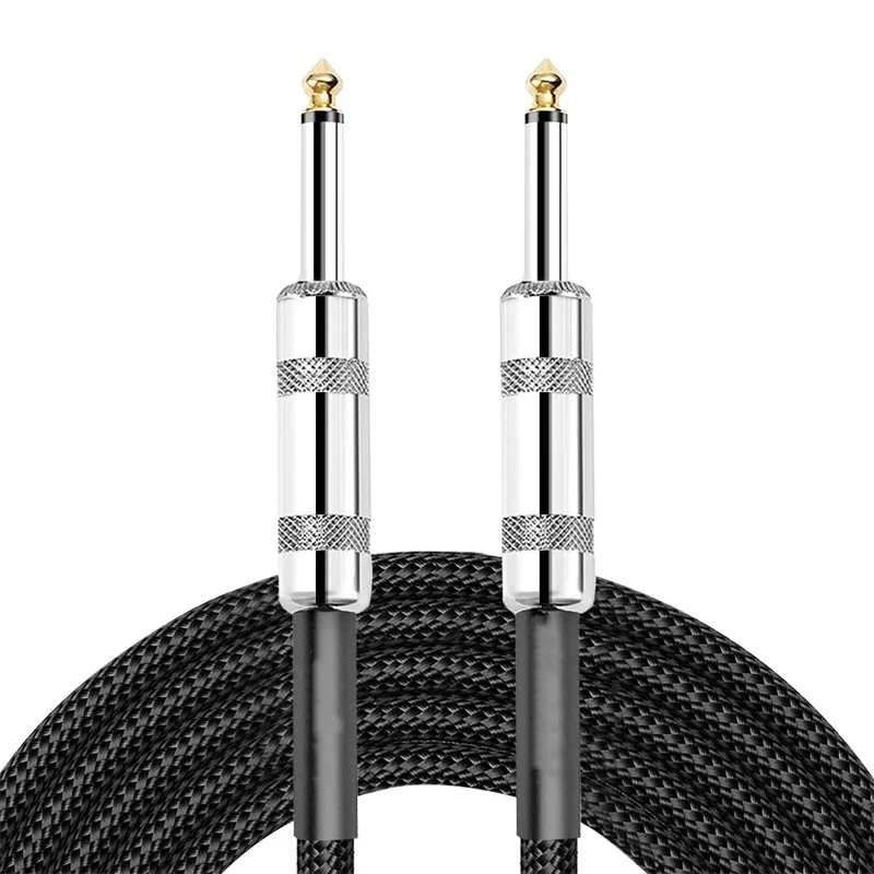 Braided Guitar Cable 3m 5m High Elastic PVC 6.35mm Audio Cable 1/4