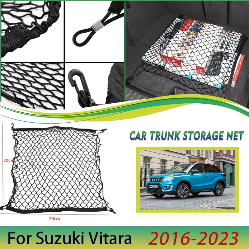 

Car Trunk Nets For Suzuki Vitara Escudo Esukūdo LY 2016~2023 Rear Trunk Organizer Elasticity Luggage Trunk Bags Car Accessories