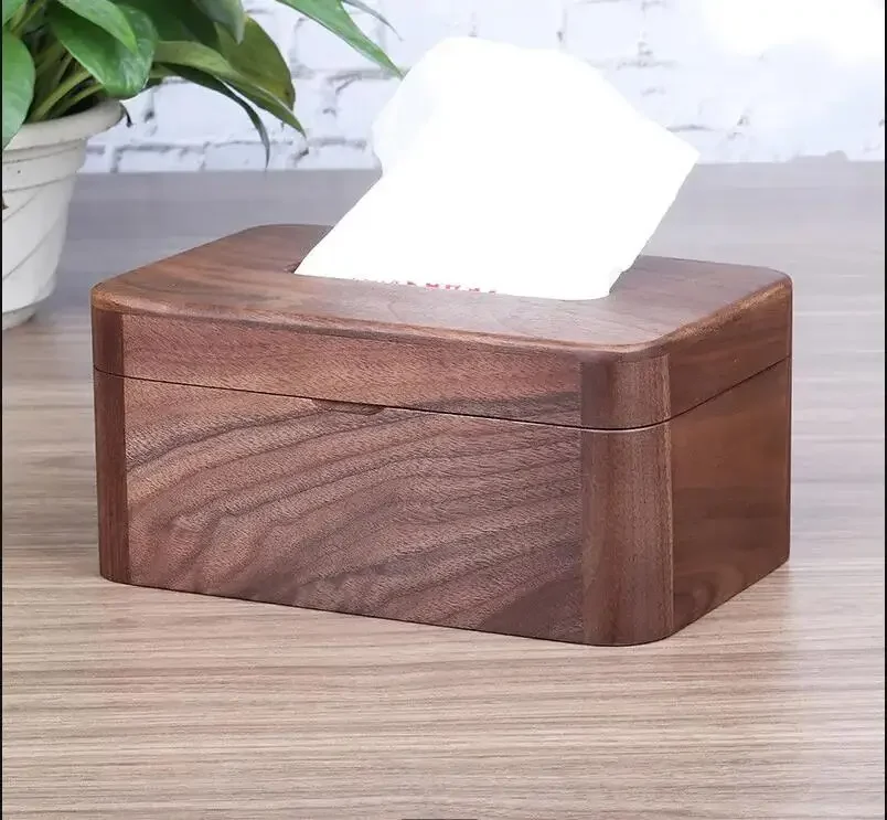 

Light Luxury Home Solid Wood Tissue Box Living Room Desktop Decoration Multifunctional Storage Dispenser Gifts