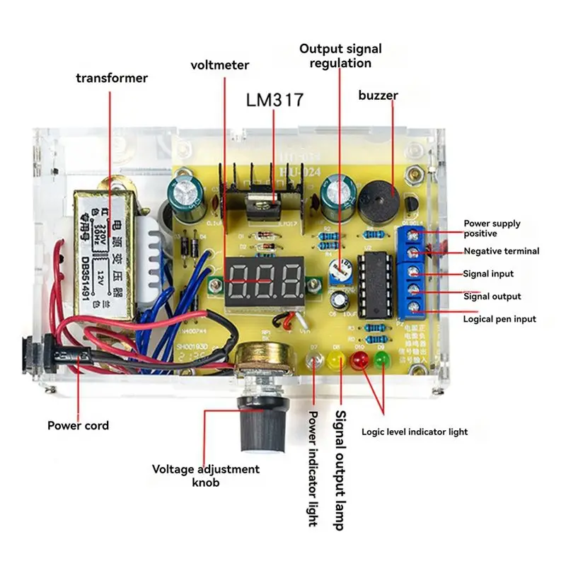AA81-LM317 Adjustable Voltage Regulated Power Supply DIY Kit AC 220V Stabilized Power Supply Laboratory EU Plug