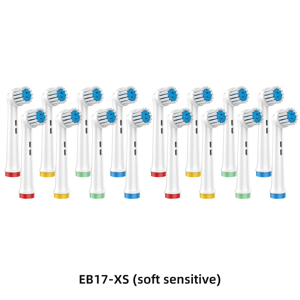 Cabeças de Substituição Escova Elétrica, Escova de Dente Sensível Suave para Oral B, Bicos Toothbrush, EB17-XS, 8 Pcs, 12 Pcs, 16 Pcs, 20Pcs