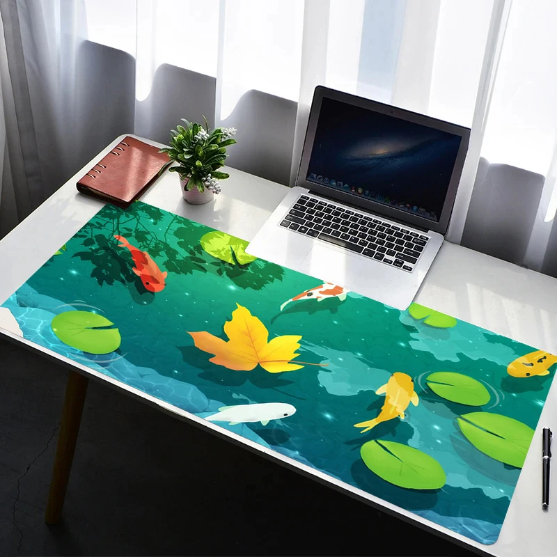 Mouse Pad PC Non Slip Rubber Cartoon Mousepad Laptop Gamer Cabinet Keyboard Pad Office Computer Gaming Desk Koi Fish Mouse Mat