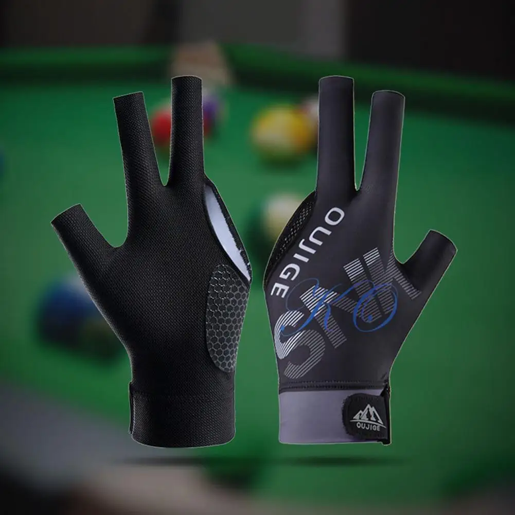 High-elastic Fabric Gloves Breathable Elastic Billiard Pool Gloves for Men Women 3 Finger Design Left Hand Snooker Cue Sport