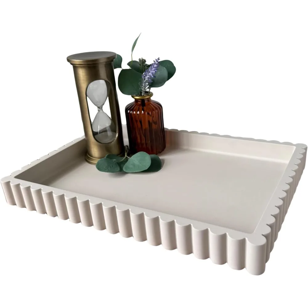 

Concrete Decorative Tray for Coffee Table Tray Decor - Ottoman Tray for Living Room - Bandejas Decorativas - Table Trays Decora