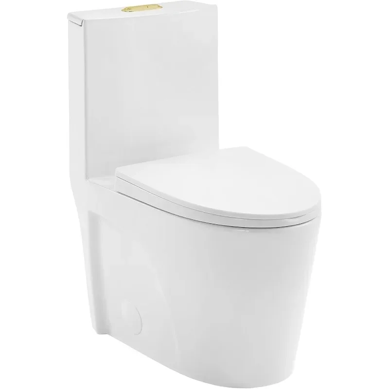 

One Piece Elongated Toilet Dual Vortex Flush Suitable for Both Household and Commercial Use