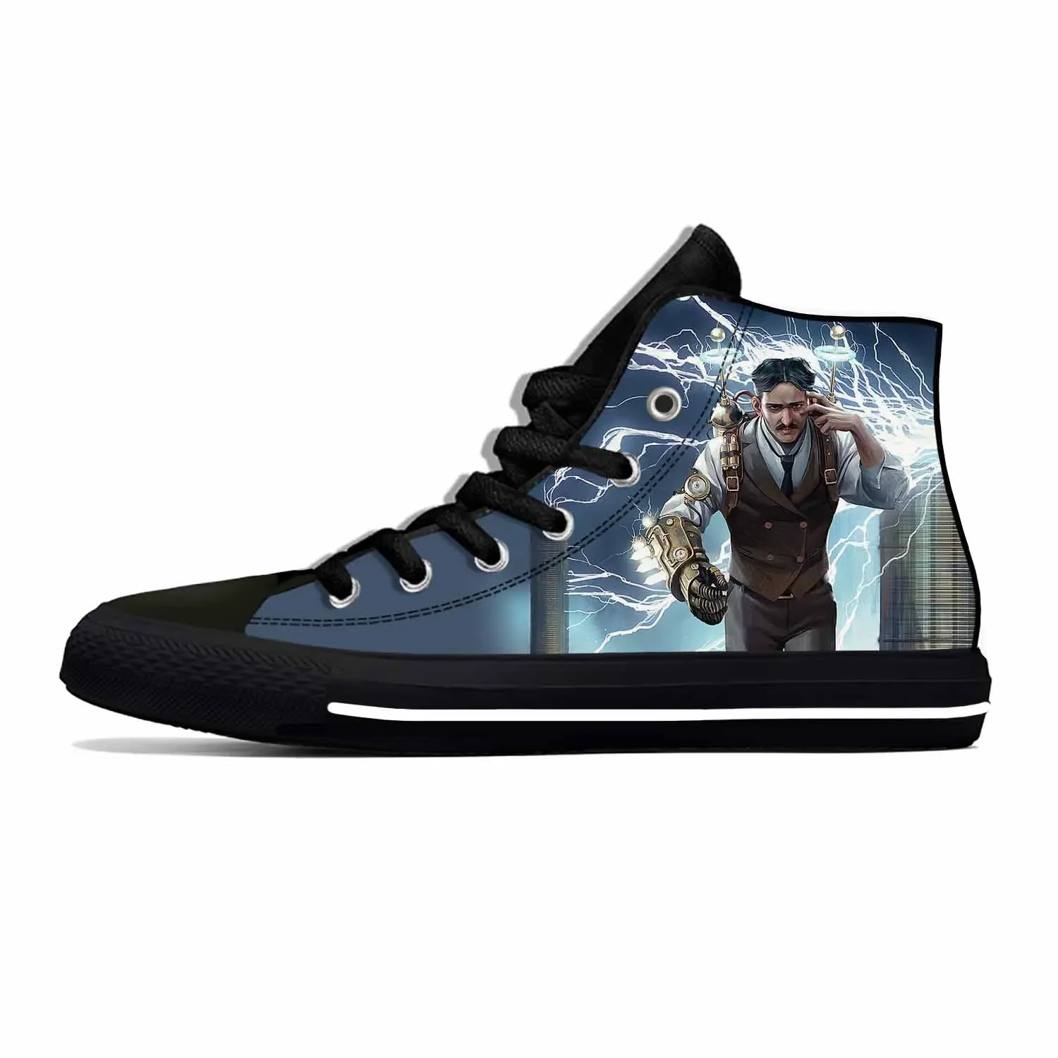 

Nikola Tesla Scientists Subject Physics Science Casual Cloth Shoes High Top Lightweight Breathable 3D Print Men Women Sneakers