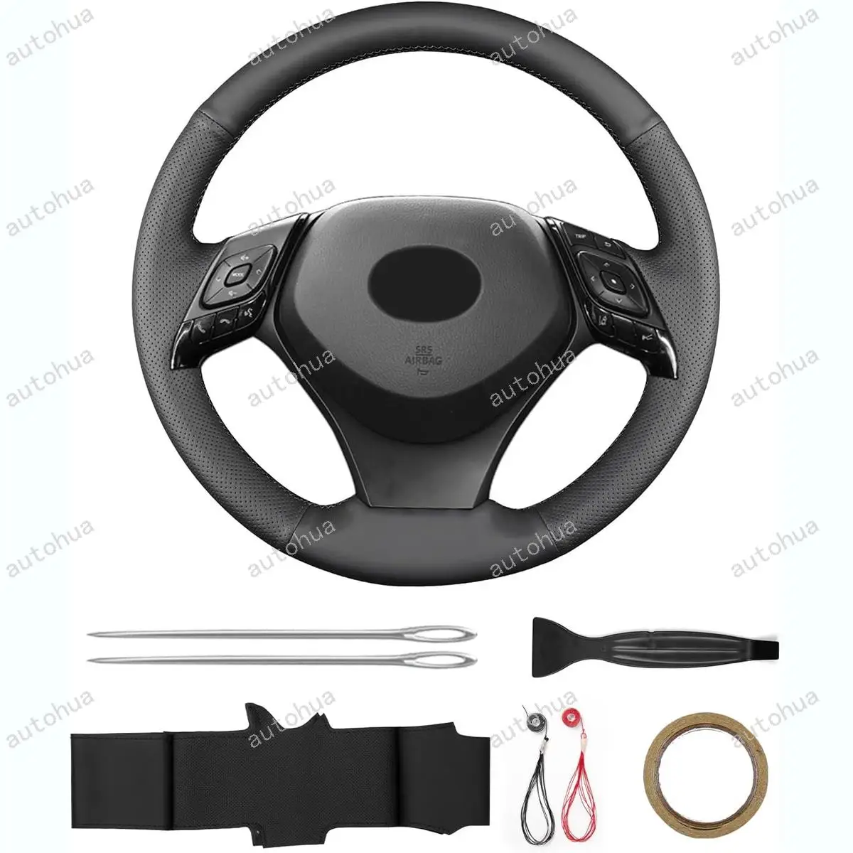 

HandStitch Steering Wheel Cover Fit for Toyota C-HR 2017 2018 2020 2021/C-HR Hy-Power Concept 2017/C-HR GR Sport 2021 Non-Slip