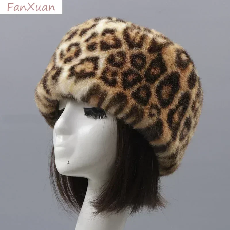 قبعات الفراء الصناعي للنساء الشتاء الخريف رقيق قبعة الروسية قبعة الشتاء الإناث #3