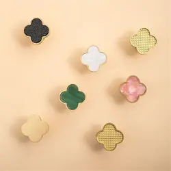 Solid Brass Four-leaf Clover Wall Mounted Coat Hooks Home Decorative Hallway Bags Keys Clothes Hangers Bathroom Towel Hook