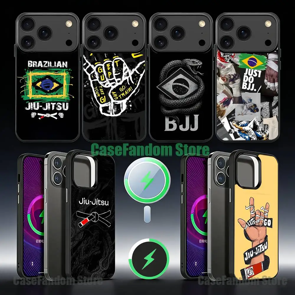 

BJJ Brazilian Jiu Jitsu Black Phone Case For iPhone 17,16,15,14,13,12,11,Pro,Max,Plus,Mini,SE4,E Magnetic Wireless Charging